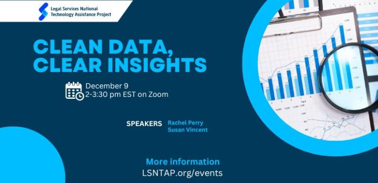event graphic for "clean data, clear insights"