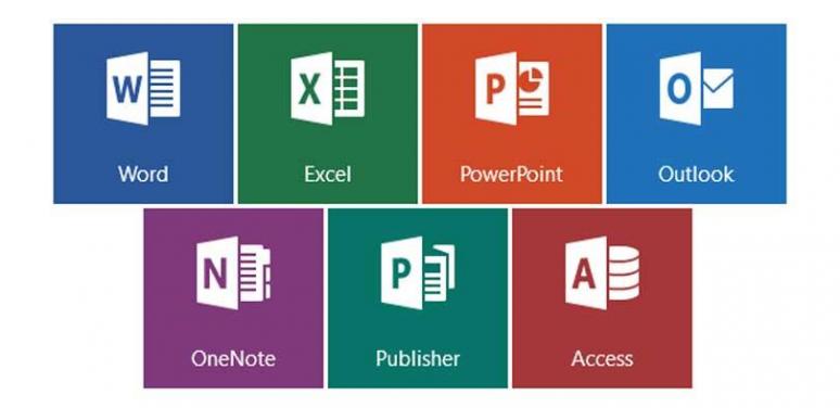 the family of Microsoft Office applications logos