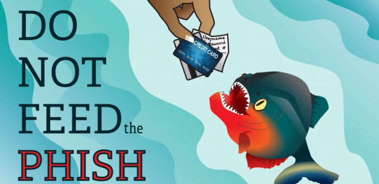 a hand holding credit cards with a piranha fish swimming towards the cards