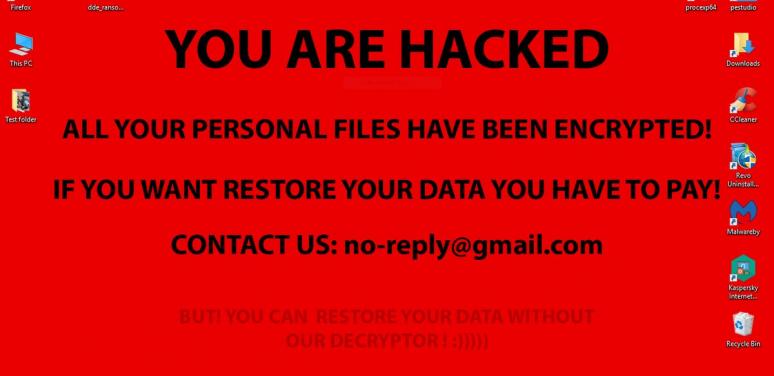 You Are Hacked Ransomware message