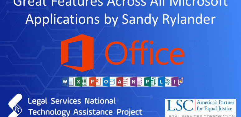 Great Features Across All Microsoft Applications by Sandy Rylander