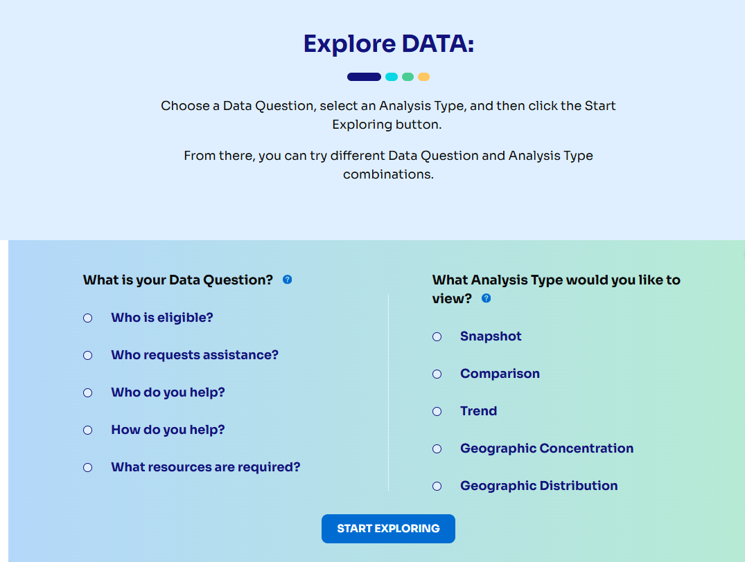 Screenshot of the DATA option menu