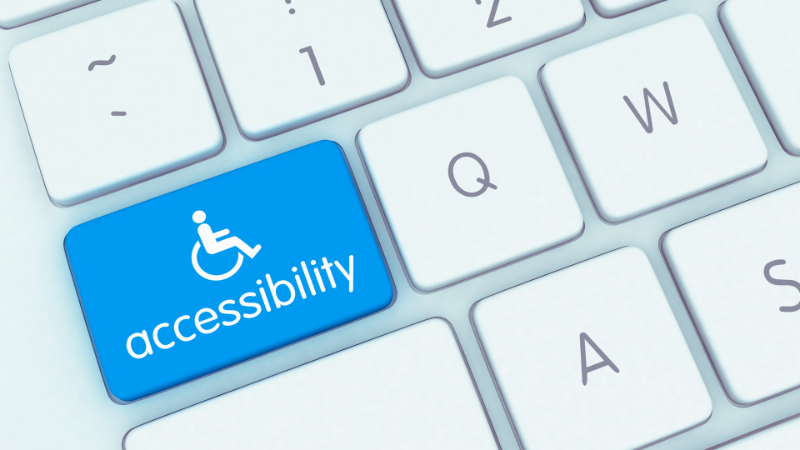 Keyboard with "accessibility" key added