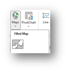 Filled maps option from ribbon