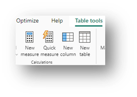 Tools ribbon options