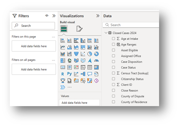 Build pane visualization options