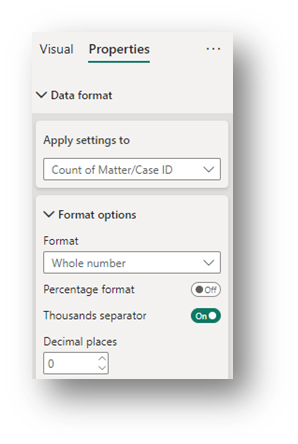 Data format menu