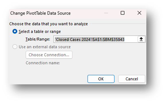 Select table or range example