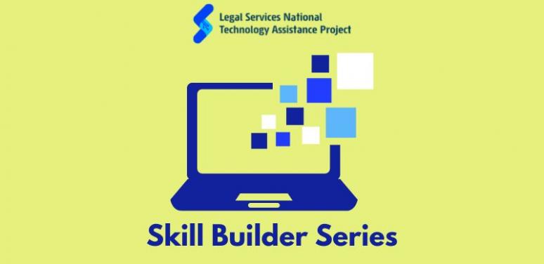 Logo of LSNTAP's Skill Builder Series showing a laptop with multi-colored cubes emanating
