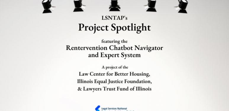 Flyer with spotlights over words: Project Spotlight Rentervention